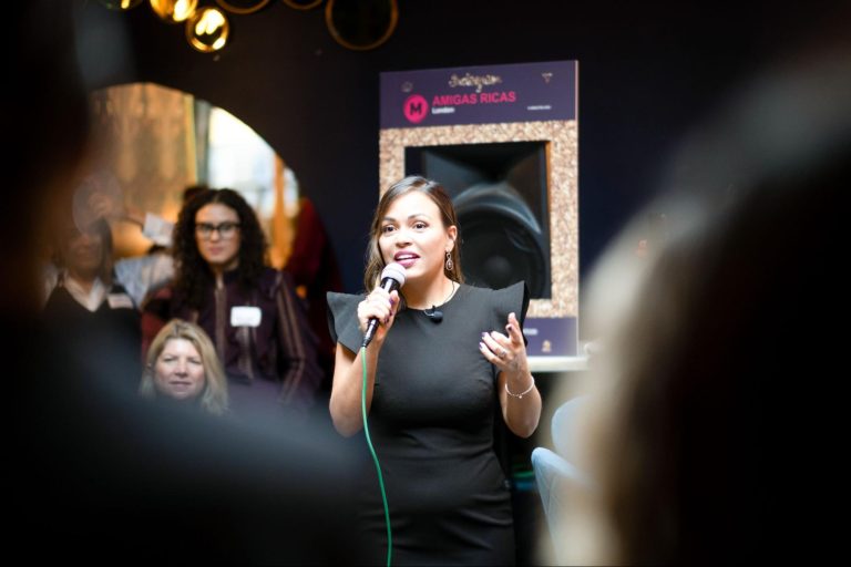 Leticia speaking at event in London